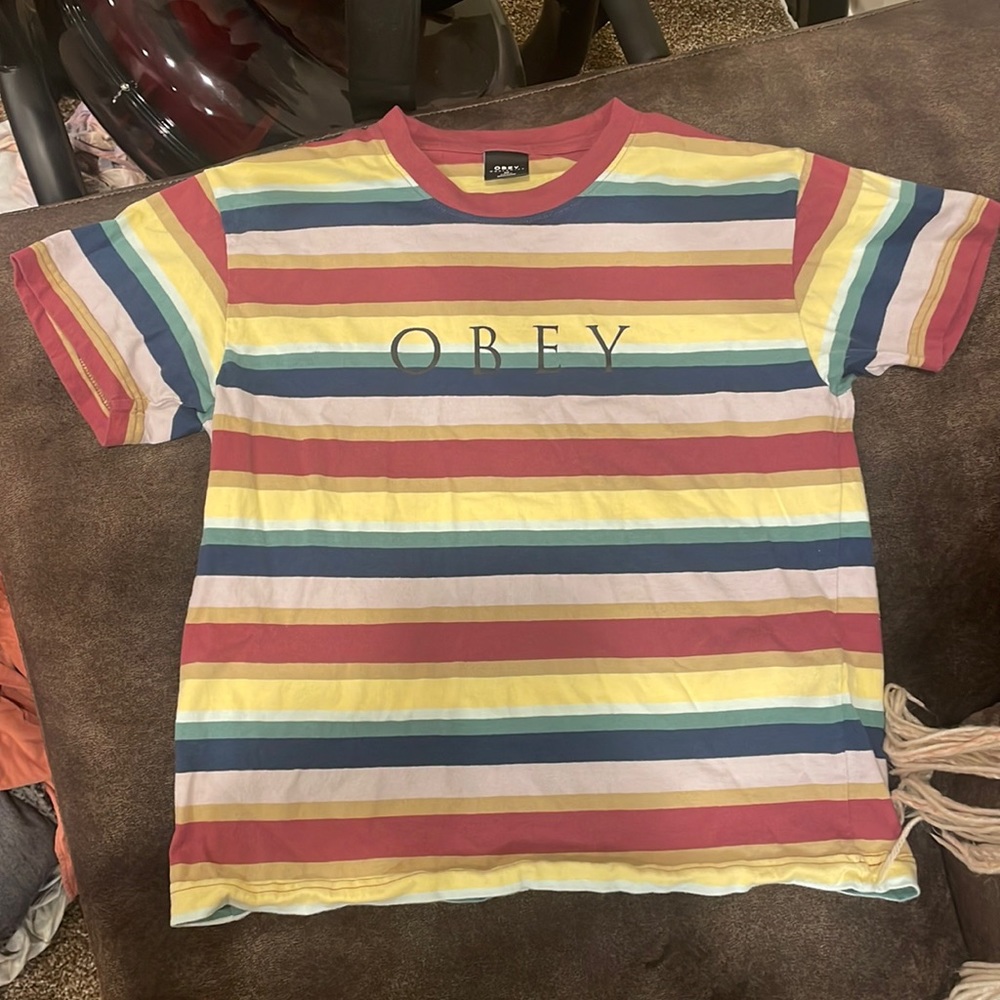 Obey striped tshirt